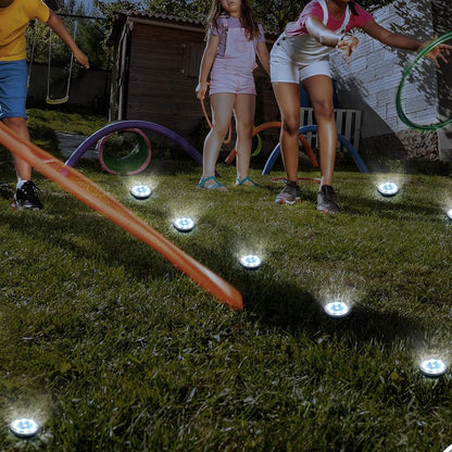 10Pcs Mini Solar Ground Lights Outdoor Pathway Decorative Lights for Yard Garden Decor White Light
