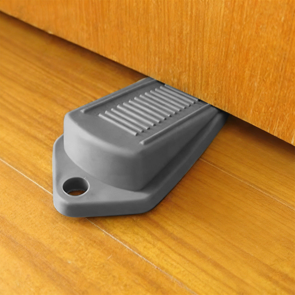 6PCS Door Wedge Stopper Rubber Grip Security Door Stoppers Wall Protector For Home-Grey