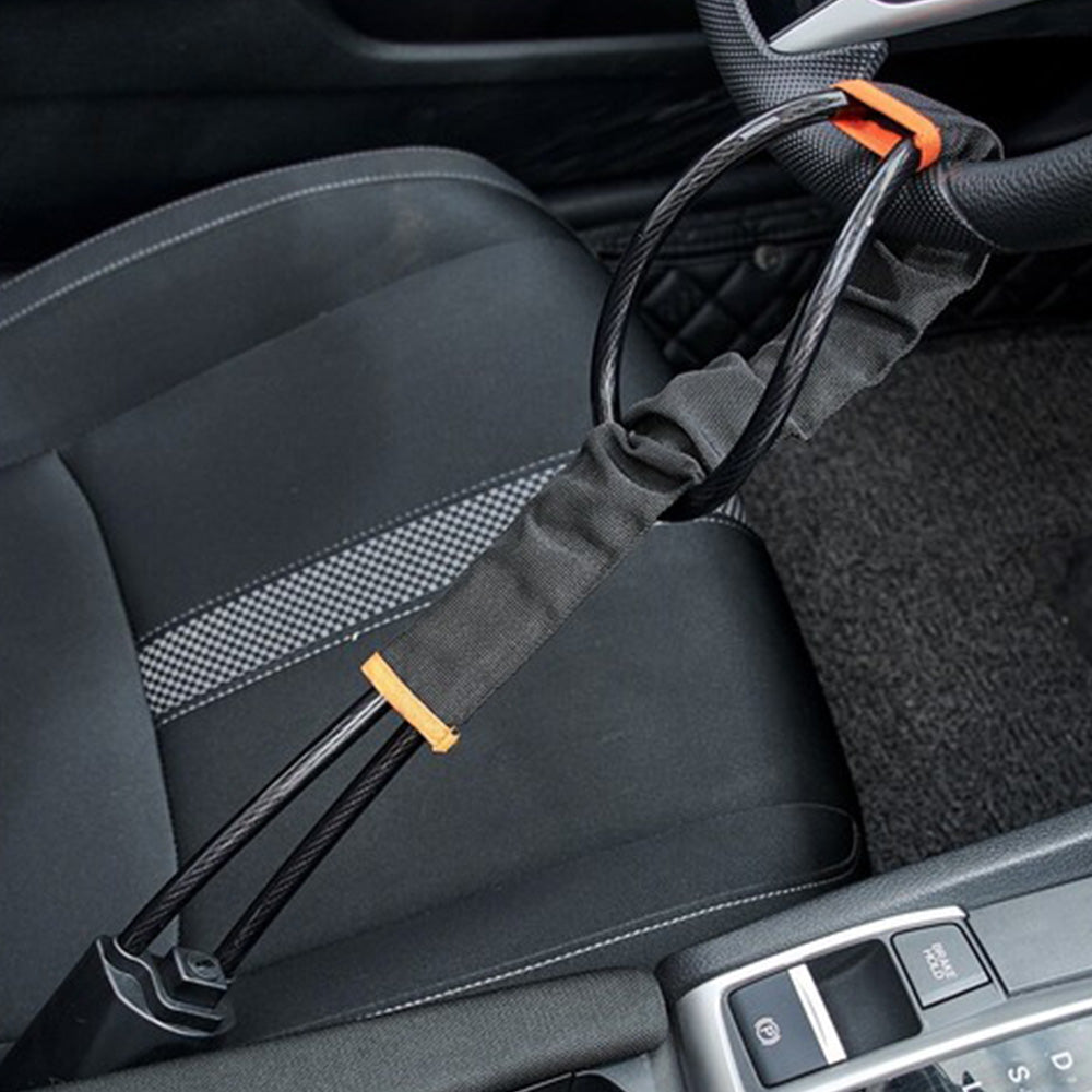 Car Steering Wheel Lock security band Anti-Theft Adjustable Lock Device-Yellow