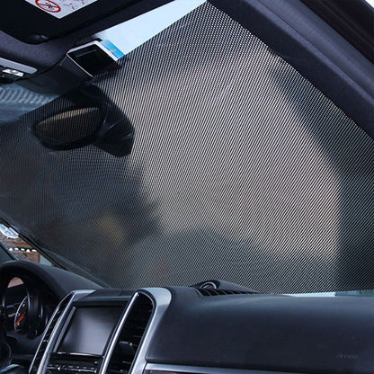 2pcs Car Window Shade Retractable Roller Blinds Sunshade Blackout Curtains with Suction Cups -Black