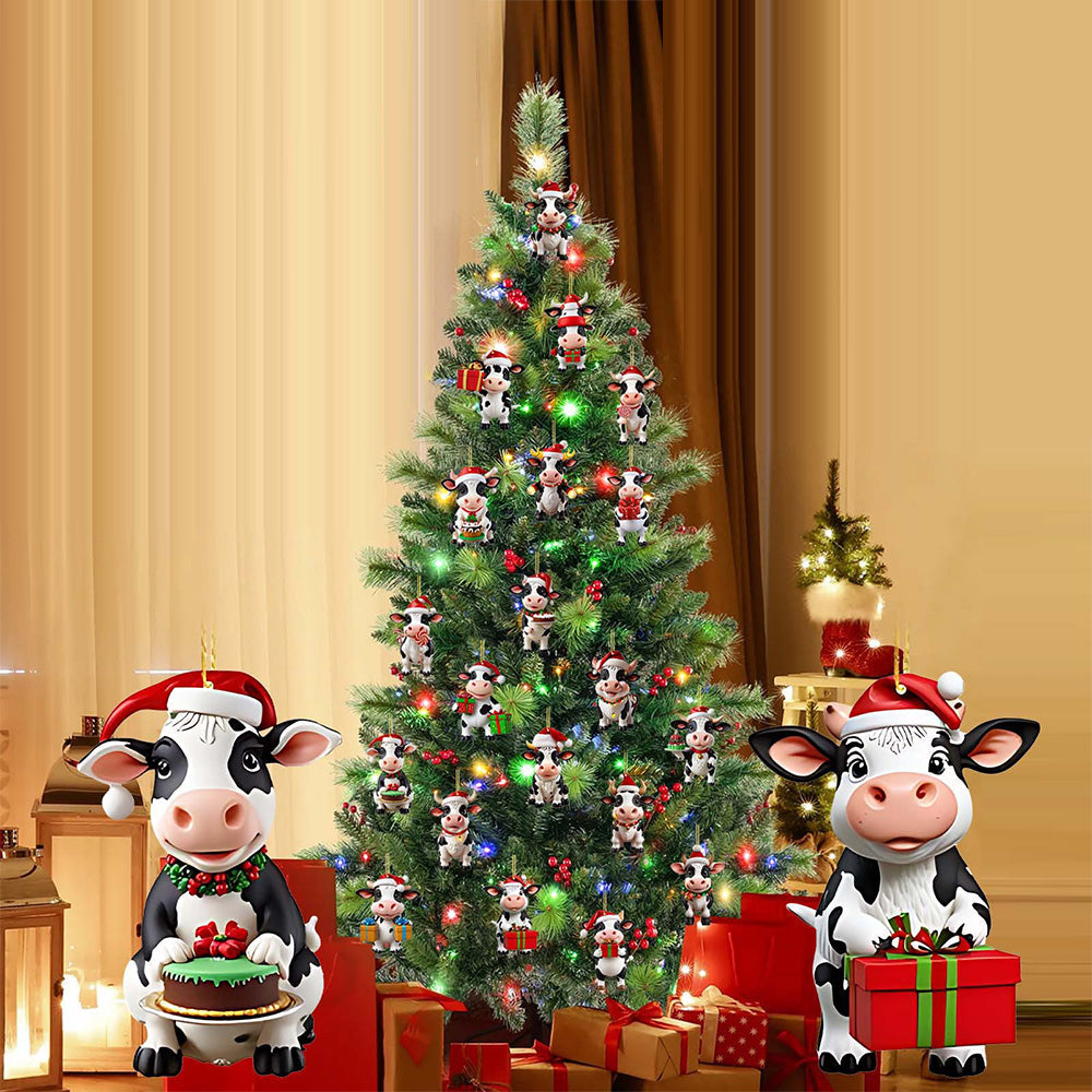Christmas Cow Advent Calendar ¨C 24-Day Blind Box Ornaments Set for Tree Style 3