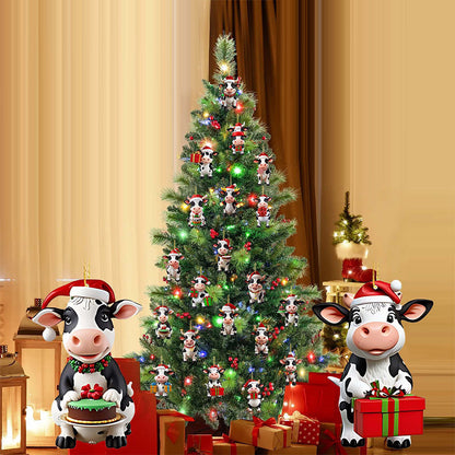 Christmas Cow Advent Calendar ¨C 24-Day Blind Box Ornaments Set for Tree Style 3