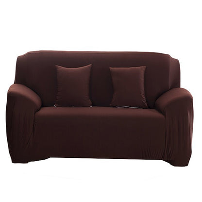 Elastic Stretch Sofa Cover Soft Double-Seater Sofa Cover Non-Slip Sofa Protective Cover -Coffee