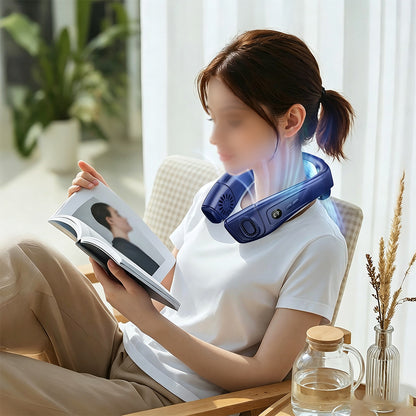 Wearable Neck Fan with Semiconductor Cooling - Blue