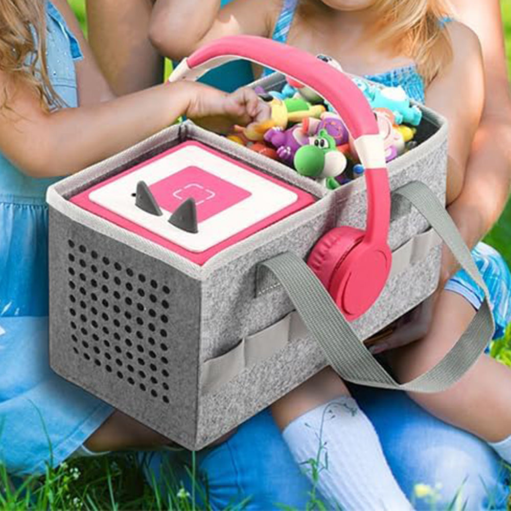 Portable Felt Cloth Storage Bag for Kidsâ€?Musical Speakers Gray