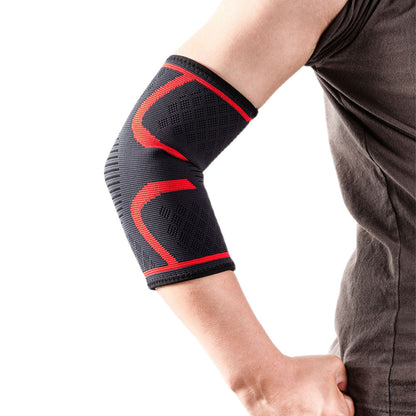 Pair of Elbow Compression Sleeve Elastic Arm Brace Support Wrap for Sports Red