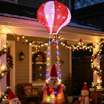 Christmas Santa Claus Hot Air Balloon with Light String - Colorful Light