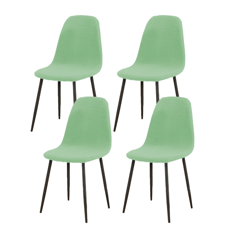 Set of 4Pcs Stretch Shell Dining Chair Covers Accent Seat Protector Slipcover Green