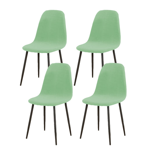 Set of 4Pcs Stretch Shell Dining Chair Covers Accent Seat Protector Slipcover Green