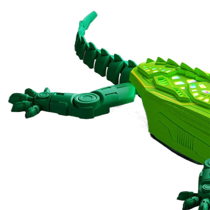 Remote Control Wall Climbing Gecko Toy with LED Lights - Green