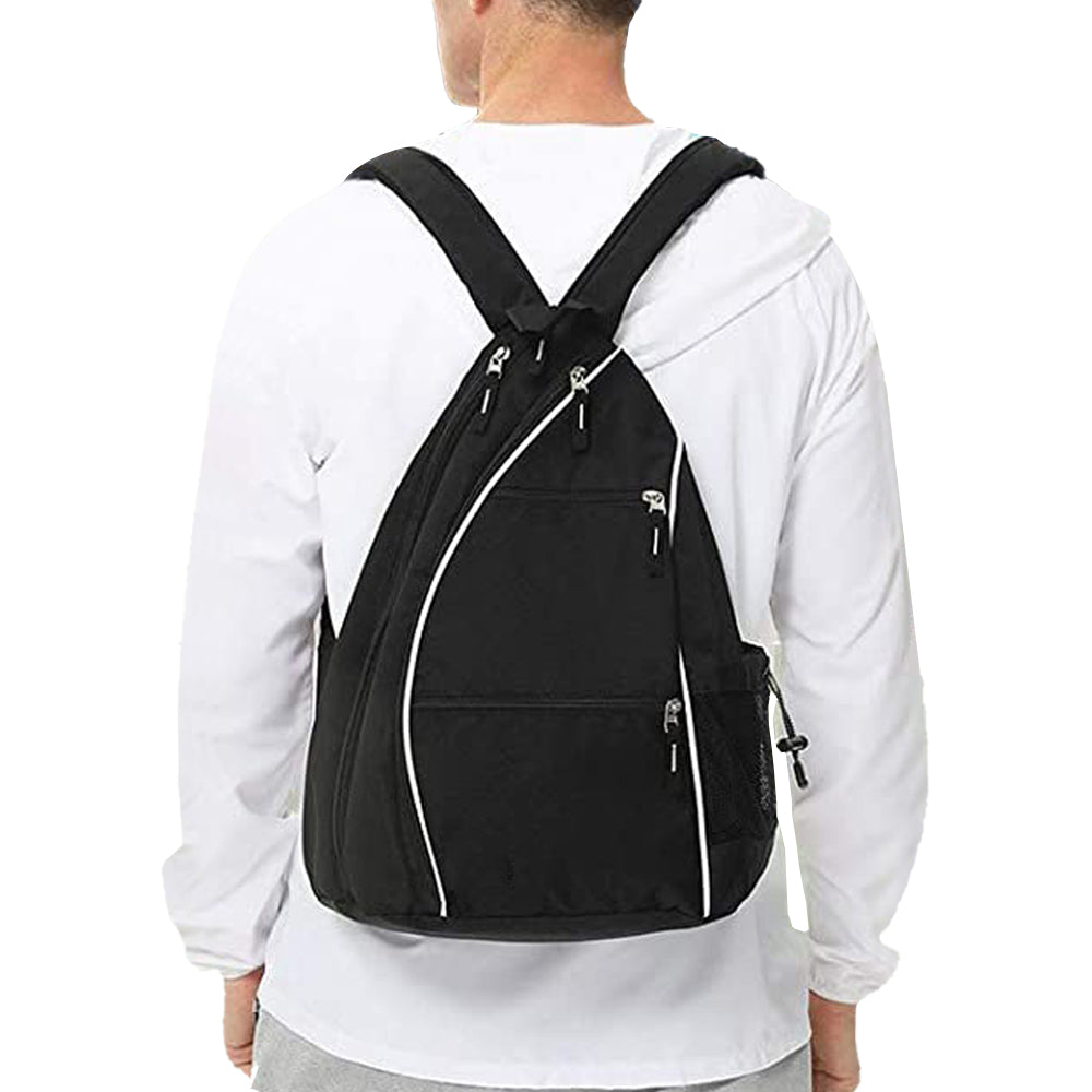 Pickleball Bag Pack Reversible Backpack Travel Sports Sling Bag Black