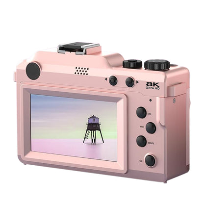 8K Digital Camera 18X Zoom Dual Lens Camera-Pink