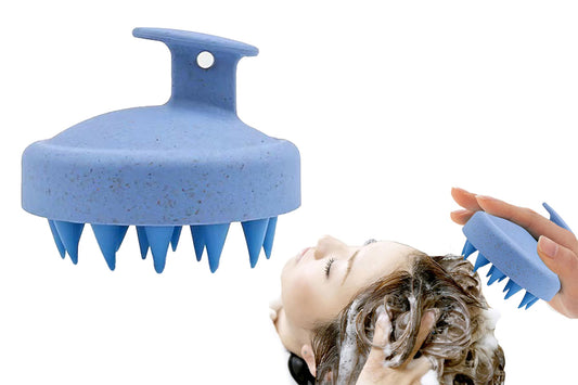 Scalp Massager Shampoo Brush Shower Head Dandruff Comb shampoo exfoliator-Blue