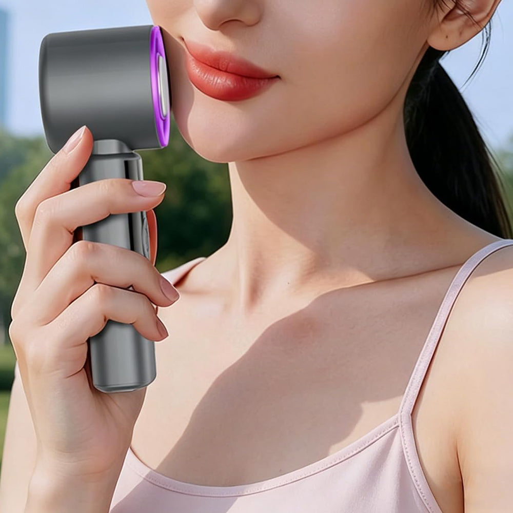 Semiconductor Cooling Handheld Fan 199 Speeds Portable Fan - Grey