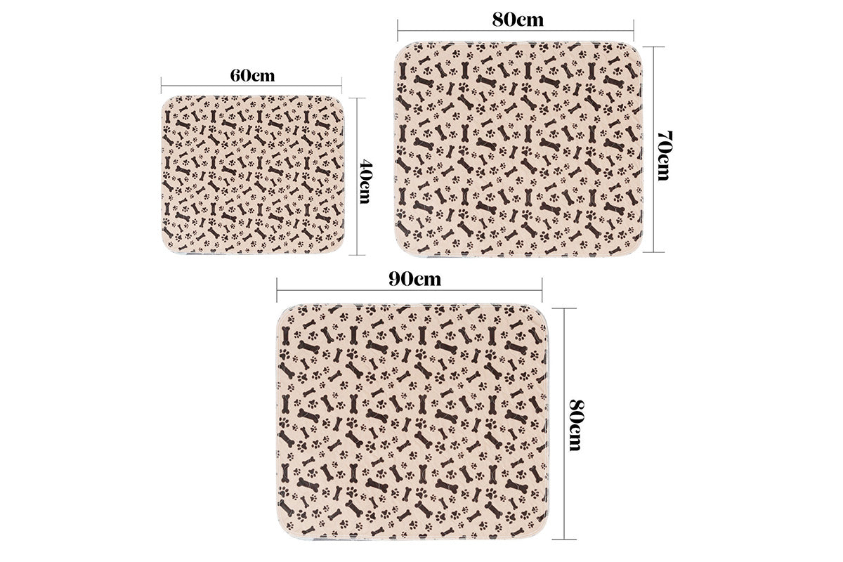 Washable Waterproof Reusable Dog Pee Pads Quick Absorbent Puppy Training Mat-Brown