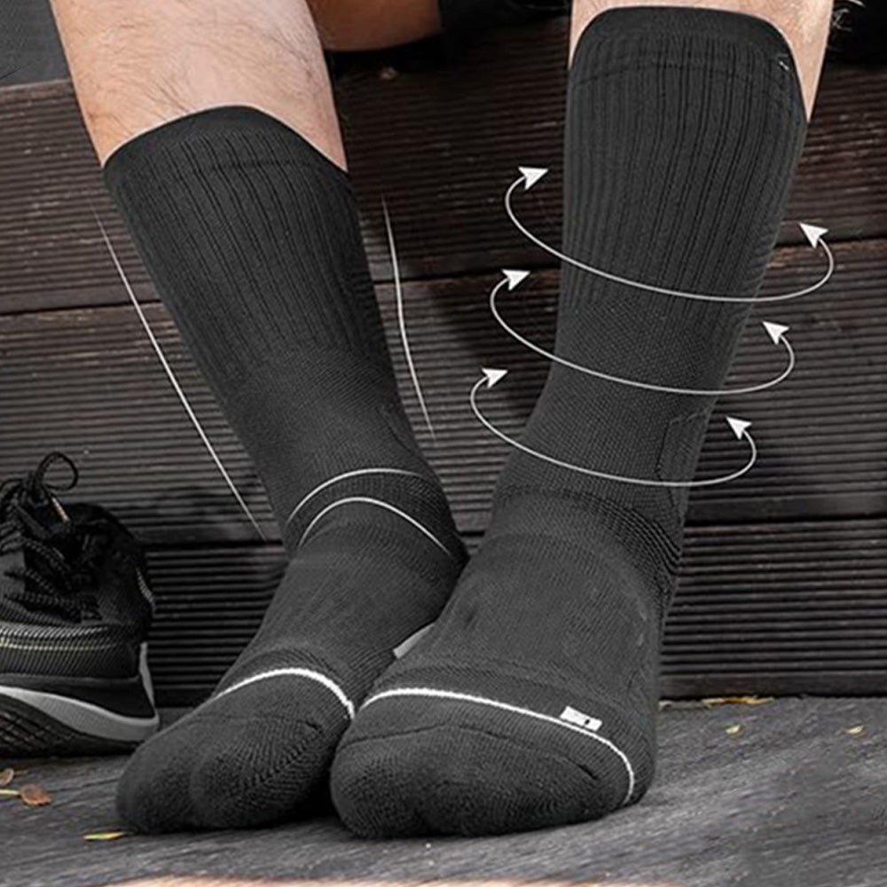 5 Pairs of Crew Compression Running Socks Anti-Blister Cushion Socks for Hiking Basketball