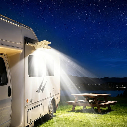 USB Solar Dual Charging Camping Clip Light-Beige