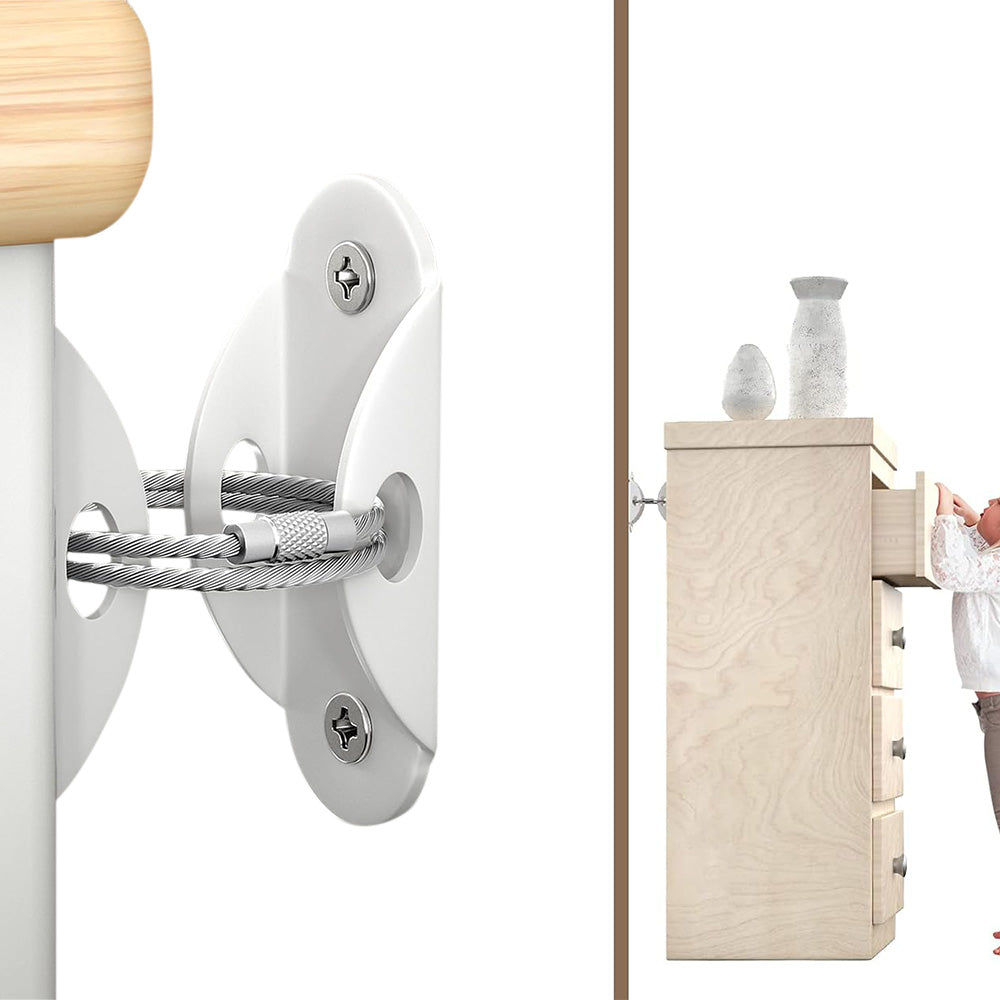 10Pcs Set Furniture Anchors Anti Tip Furniture Straps White