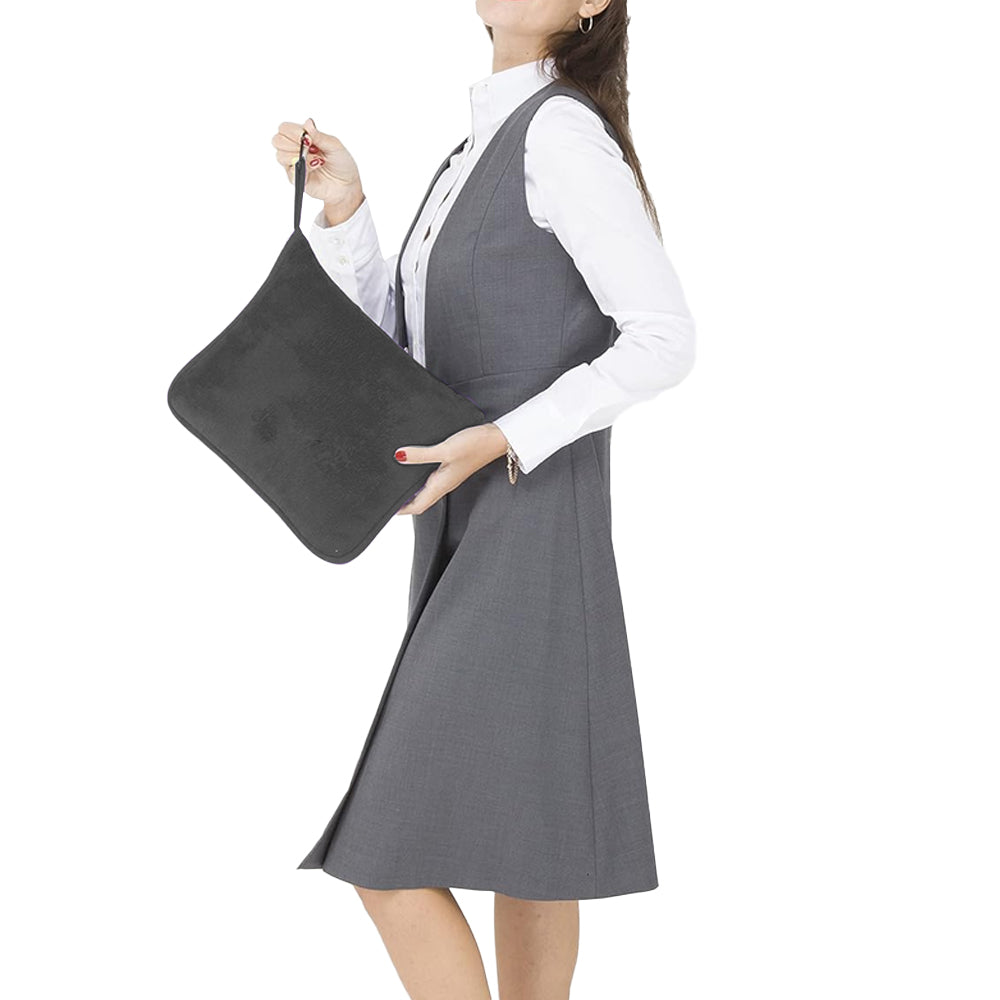 2-in-1 Travel Blanket Pillow PortableThrow Blanket for Camping Picnic Black