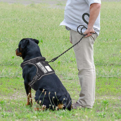 Tactical Dog Harness with Reflective Pet No Pull Adjustable Military Vest for Walking Training Black
