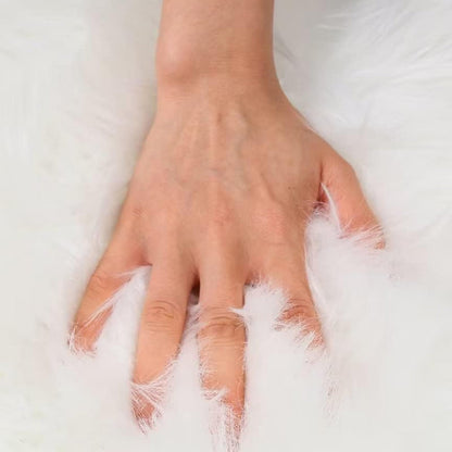 Faux Fur Shaggy Area Rug Floor Mat Living Room Mat Bedroom Home Decor White