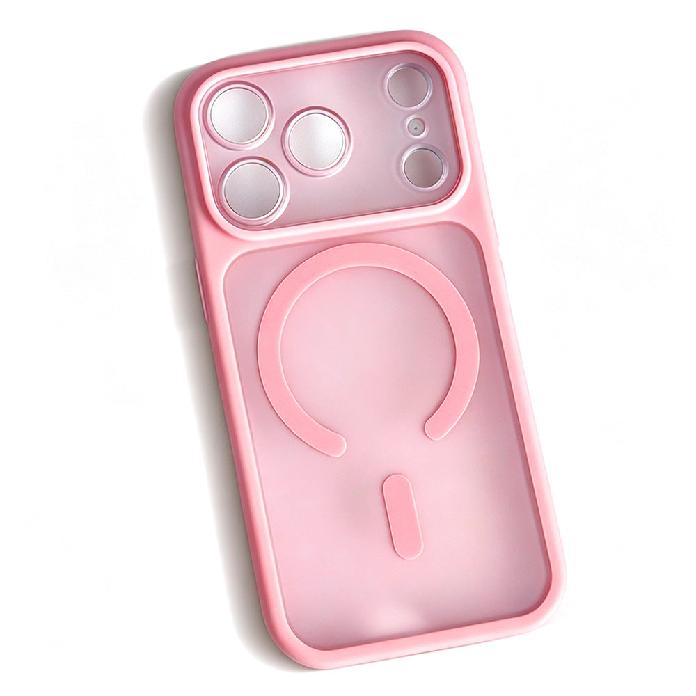 Frosted Easy Attached Camera Protection Case for iPhone 18 Pro Max - Pink