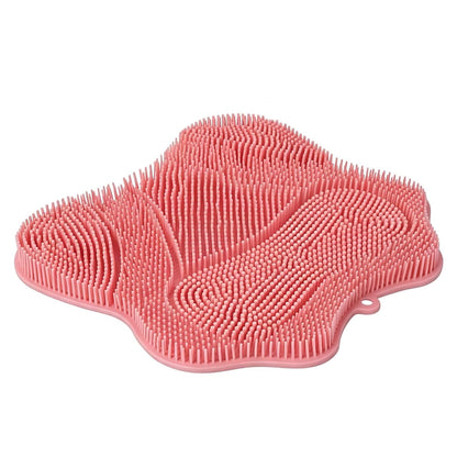 Non Slip Suction Back and Foot Cleaning Mat for Showers - Pink