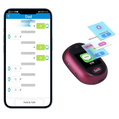 4G Personal GPS Tracker SOS Alarm for Kids and Elderly Wine Red