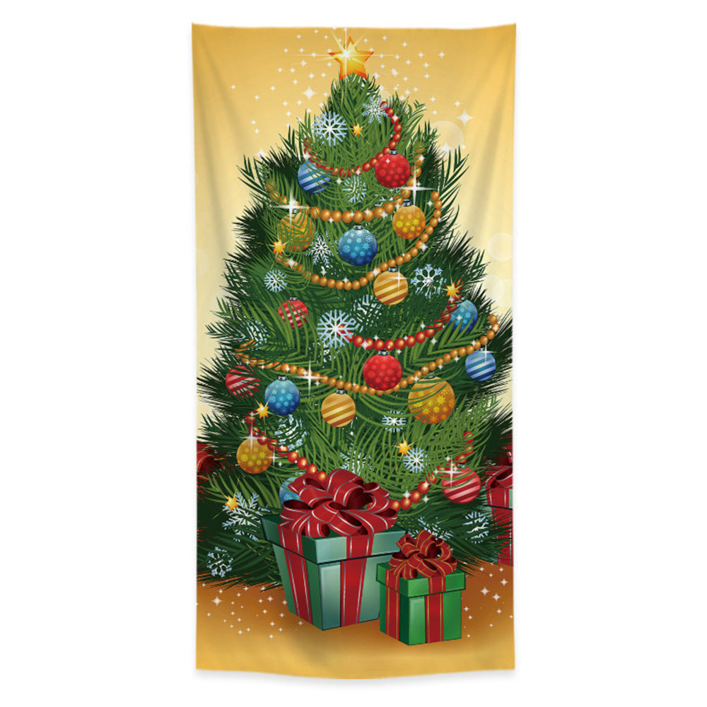Christmas Door Cover Background Cloth Porch Backdrop Banner for Home Holiday Party Decoration Style 4