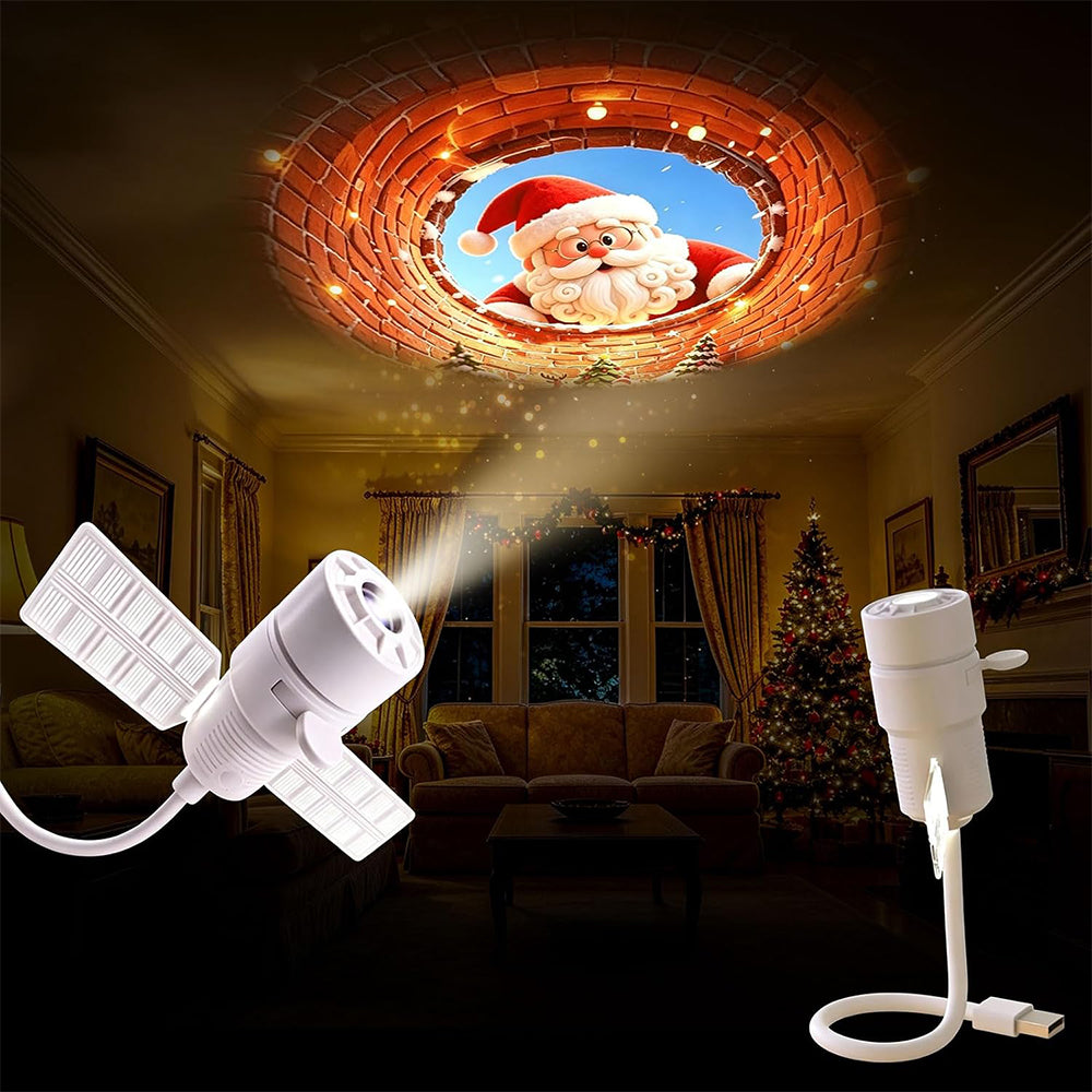 Christmas USB Projector Light with Slides Night Light Projector with 8 Slides