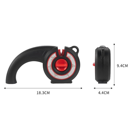 6-in-1 Kitchen Knife Sharpener Multi-Use Rotary Knob for Home Use-Black