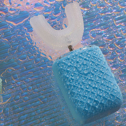 U-Shaped Automatic Electric Toothbrush ¨C With Built-In Sanitizing Cup Sky Blue