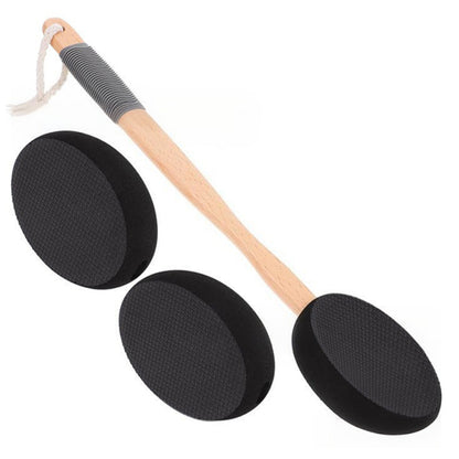 Back & Foot Lotion Applicator with 4 Replacement Pads Sunscreen Applicator Tool Black