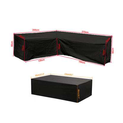 Outdoor Protector Cover Set for L Shape Corner Sofa Table Garden Rattan Sofa Cover Furniture Protector