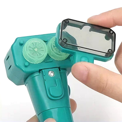 Handheld Double Wheel Rope Launcher Glow In the Dark Lasso Loop Fidget Toy-Green