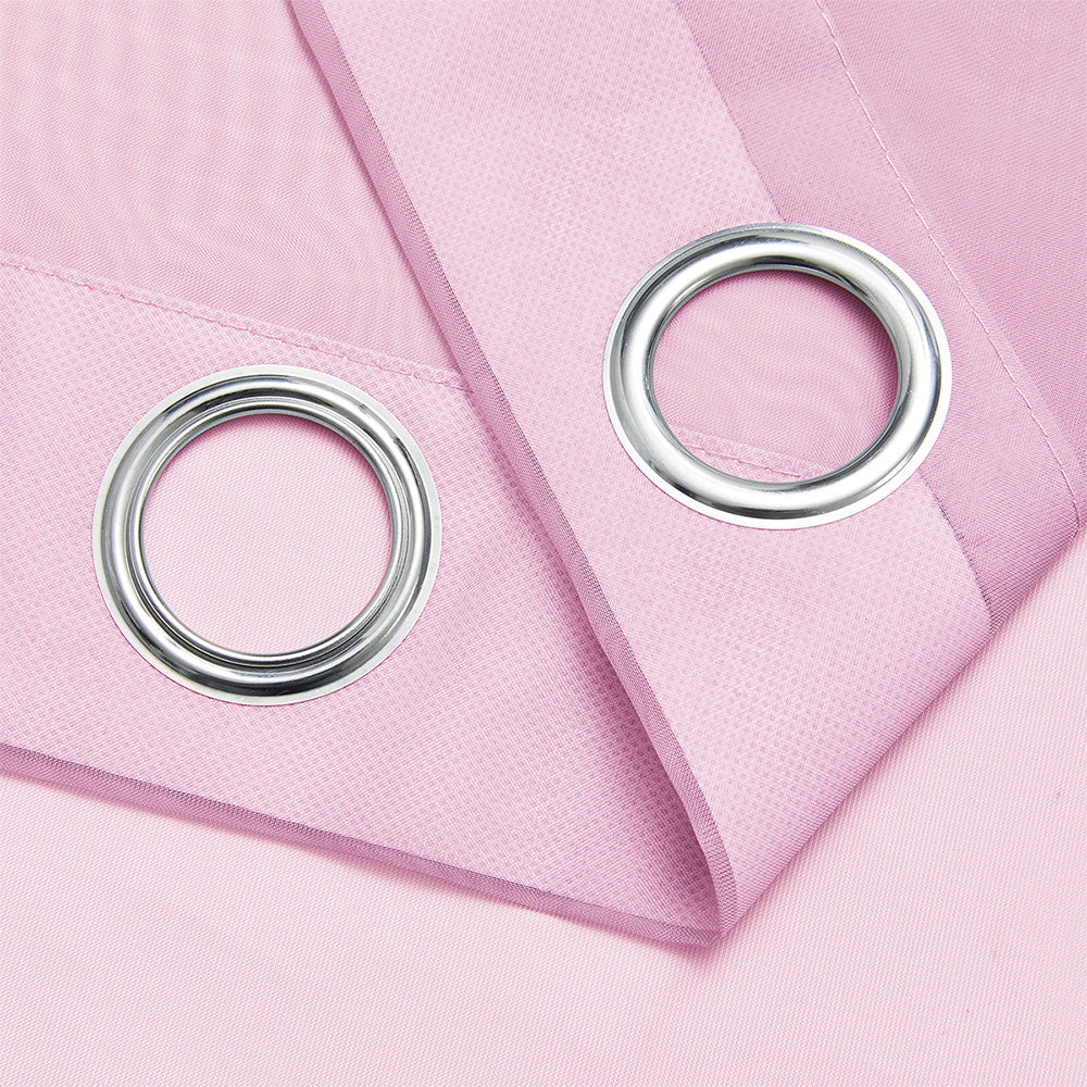 2-Panel 210x134cm Voile Curtain Window Drape Sheer Curtain with Rod-Holes Pink