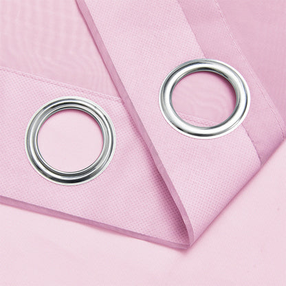 2-Panel 210x134cm Voile Curtain Window Drape Sheer Curtain with Rod-Holes Pink