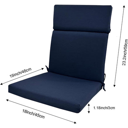 Water Resistant Seat Cushion Backrest Back Deep Chair Cushion - Navy