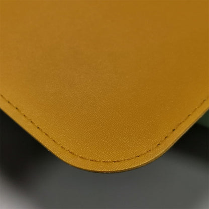 Dual-Sided Leather Desk Pad and Mouse Mat-Yellow and Blue