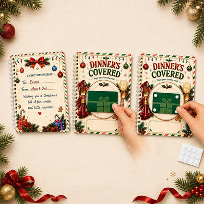 DIY Christmas Gift Card Book with Spiral Binding and Handwritten Notes - Style1