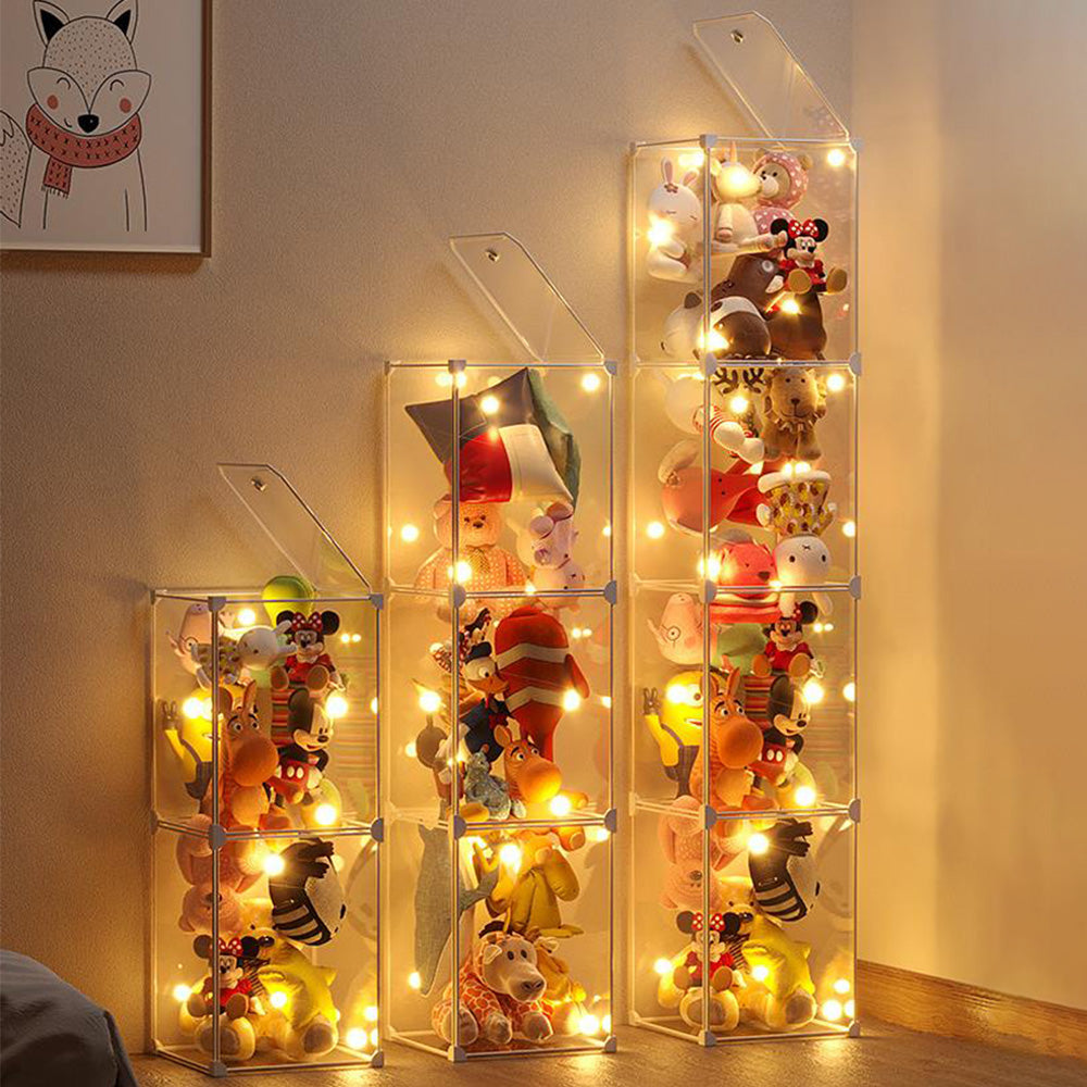 1-Layer Clear Plush Toys Organizer Bag Closet Storage Ideas for Dolls Teddies Figures