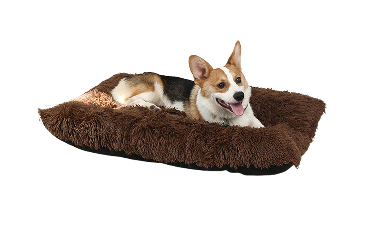 Pad Dogs Cats Indoor Pet Snuggle Warming Safe Bed Warmer-Coffee