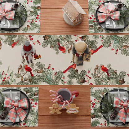 Linen Christmas Table Runner Long Farmhouse Holiday Table Decor for Kitchen Home Style 2