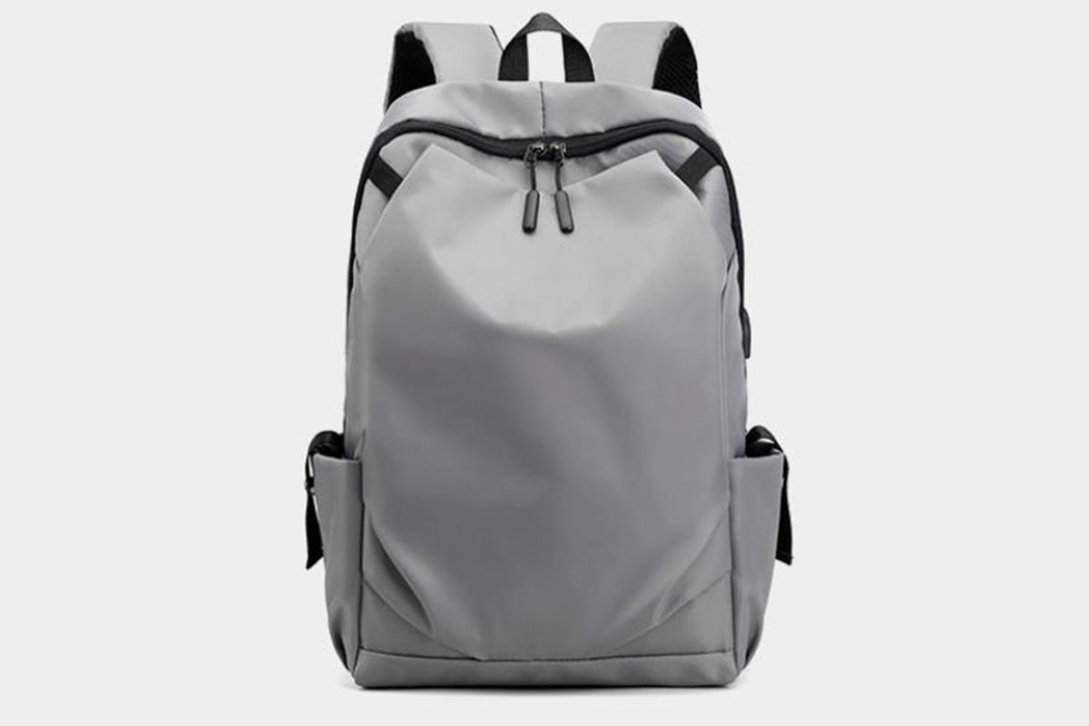 Business Laptop Backpack Anti-Theft USB Charging Port External Headphone Jack for Mens Womens -Grey