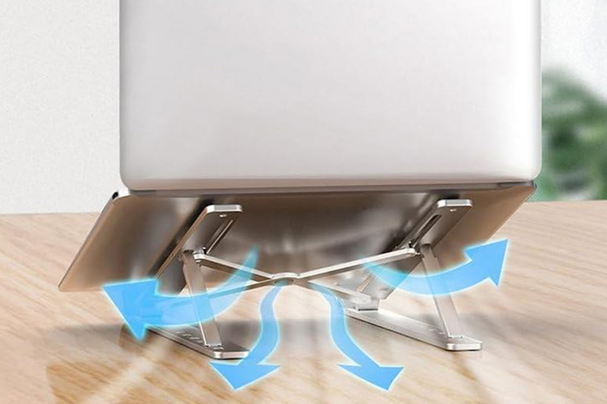 Adjustable Height Foldable Aluminum Laptop Stand - White