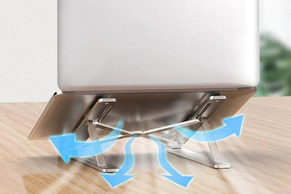 Adjustable Height Foldable Aluminum Laptop Stand - White