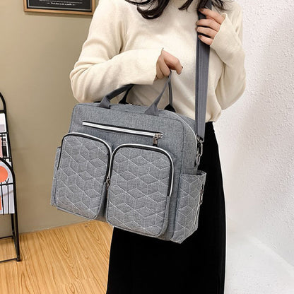 Large Mummy Bag Multi-Pocket Travel Nappy Tote Shoulder Bag Grey