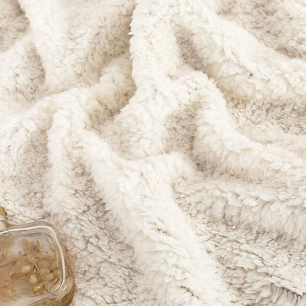 Soft Double-Sided Throw Blanket  Fuzzy Warm Reversible Blanket for Couch Bed Sofa Grey