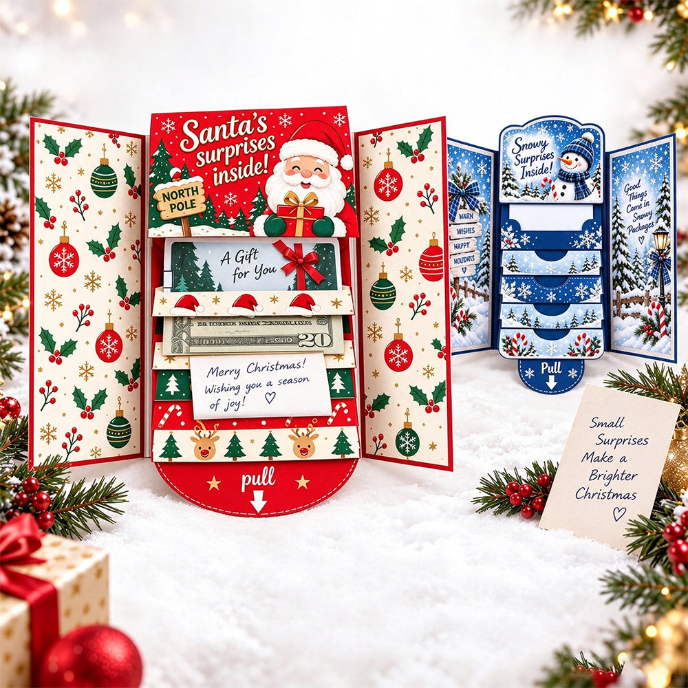 3 Piece Waterfall Christmas Gift Card Booklet Christmas Gift Card Book for Adults