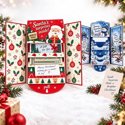 3 Piece Waterfall Christmas Gift Card Booklet Christmas Gift Card Book for Adults